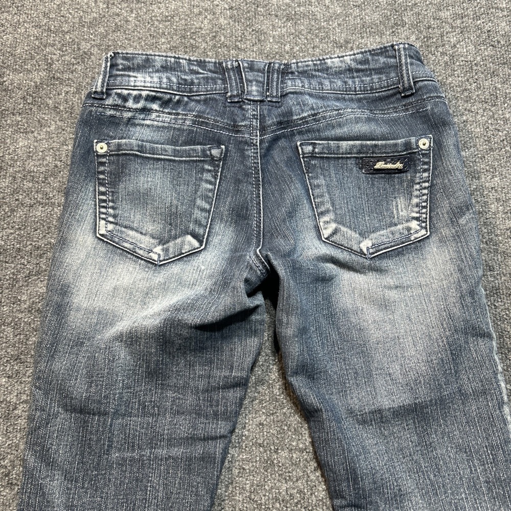 Vintage Y2K Low Rise Rewind Women's Blue Bootcut Jeans Stretch Denim Size 3 - Picture 5 of 11